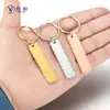 En stock acero inoxidable patrón de golpeo llavero largo letras DIY llavero patrón de golpeo venta al por mayor de fábrica