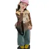 Conjunto de Pantalones de Mezclilla con Camiseta de Manga Larga con Estampado de Dibujos Animados para Niña, Colección Otoño 2026, con Cubrepañal