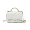 Bolsa Estilo Coreano, Nova Bolsa Feminina Acolchoada com Corrente Tendência, Bolsa Transversal, Bolsa de Corrente Fashion e Versátil para Primavera e Verão, Bolsa Pequena de Ombro Único