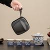 Horno Ru Rama de Envoltura Flor de Loto Juego de Té de Viaje Traje Bolsa de Transporte Una Tetera Tres Tazas Cerámica para Exteriores Taza Express Regalo de Acompañamiento Personalización