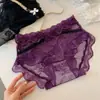 Amuleto Morado en la Niebla~Bragas de Encaje Sexys para Mujer de Cintura Baja Talla Grande Deseo Puro Transpirables Algodón Puro Triángulo en la Entrepierna Nuevo Estilo para Mujer