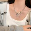 Colar de borla de urso de pérola outono e inverno feminino 2023 novos acessórios de moda hip hop doce legal spice girl corrente de clavícula decorativa