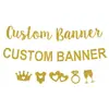 Bandeiras de Festa Pré-Fabricadas com Glitter Multi-Temáticas, Guirlandas de Glitter, Bandeiras de Aniversário e Casamento, Papel Colorido Personalizado