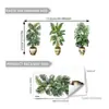 M18078 Pintura de Maceta de Flores y Plantas Creativas Pegatina de Pared para Dormitorio Sala de Estar Fondo Embellecimiento Decoración Pegatina Autoadhesiva