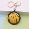 Llaveros creativos de cuero PU multicolor para baloncesto, fútbol, béisbol, tenis, colgantes de llave deportivos al por mayor