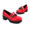 Manga para Zapatos Zapatos Mary Jane de Tacón de Cadena Zapatos Casuales para Mujer Bajos Europeos y Americanos Comercio Exterior Moda para Mujer Zapatos de Tacón Único Cabeza Redonda Blanca para Mujer