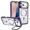 Funda de teléfono Apple 18 con soporte, magnética transparente, adecuada para cubierta protectora de teléfono iPhone 17/16/15/14/13