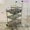 Carrinho de Transmissão ao Vivo em Aço Inoxidável, Suporte de Display Portátil Destacável para Exterior, Mesa Promocional, Expositor de Lanches