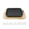Plancha de hierro fundido para barbacoa de oreja única estilo coreano plato de hierro para bistec de restaurante comercial plato de barbacoa sartén para freír para barbacoa casera plato para pescado a la parrilla de mango único