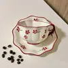 Taza de Café de Cerámica Estilo Palacio con Relieve Retro Francés Plato Pequeño Estilo Europeo Exquisita Taza para Té de la Tarde Arte Latte