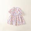 Vestido de Niña Nuevo Casual Estampado Manga Corta Cuello Redondo Vestido de Princesa para Niños Vestido Floral para Bebé
