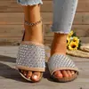 Nuevo Modelo Popular 2025: Pantuflas Birkenstock de Malla con una Tira de Pedrería Hechas a Mano de Suela Gruesa para Uso en Exteriores y Sandalias de Playa