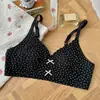 [Processamento Personalizado] Sutiã de Algodão Doce Estilo Francês Ultra-Fino com Orelhas de Coelho Sem Aro para Busto Grande Parecer Menor