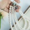 Estilo Retro Francés con Perlas de Swarovski, Cierre de Lingote S925, Cadena Elegante para Clavícula, Colgante de Collar Gris, Lujo Ligero