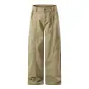 Pantalones casuales rectos plisados simples estilo americano JIAMU para hombres y mujeres, holgados, anchos, de pierna ancha, hasta el suelo, unisex, ropa de trabajo