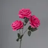 Rosa Artificial Venta al por mayor Transfronteriza Amazon Individual 3 Cabezas Rosa Artificial de París Flor Artificial Flor de Boda Pared de Flores DIY