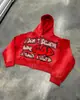 Sudadera con capucha Cross American Y2K de moda Hip Hop con estampado de letras Personalidad Estilo callejero Unisex Holgada Cremallera 265
