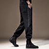 Pantalones de chándal a rayas de peso pesado estilo americano para hombre, nuevos de otoño, ajuste holgado, talla grande, marca moderna, pantalones de chándal elásticos para hombre
