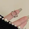 Anillo Abierto de Corazón Ins Coreano para Mujer con Gota de Esmalte Nuevo Diseño de Nicho Anillo Cortado de Moda de Gama Alta
