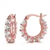 Pendientes de Diamante Completo Super Brillantes en Forma de U para Mujer, Moda Transfronteriza Sudamericana de Venta Caliente, Estilo Simple, Hebilla de Oreja, Pendientes al por Mayor