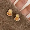 Brincos Pingente Cavalo do Ano Zodiacal Banhados a Ouro Real 18K, Novos Brincos de Pino Versáteis Estilo Chinês Retrô, Brincos Elegantes de Luxo Leve
