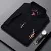 Camisetas de Manga Corta para Hombre al por Mayor Transfronterizas, Polos de Gama Alta, Ropa Casual y Versátil para Hombre, Camisetas Bordadas de Media Manga con Cuello