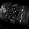 Nuevas Explosiones de Comercio Exterior Reloj de Cuarzo para Hombre Tres Ojos Negocios Ocio Moda Cinturón Pulsera Tejida