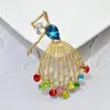 Broche Retro Creativo de Niña de Ballet Corsage de Niña Bailarina Accesorios de Pedrería Accesorios de Moda Tendencia Cristal Blanco
