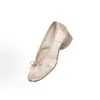 Novos Sapatos de Ballet Femininos de Verão 2025 com Dedos Separados e Bico Arredondado, Design de Nicho, Salto Grosso, Bico Arredondado, Boca Rasa Franzida, Sapatos de Salto Único