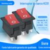 Interruptor Alavanca Certificado Kc Kcd1 de 4 Pinos e 2 Posições Preto e Vermelho 15*21mm Interruptor de Controle de Energia para Eletrodomésticos Pequenos