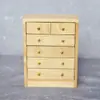 1:12 Casa de Bonecas Casa de Bonecas Mini Móveis Cômoda Madeira Maciça Múltiplos Gavetas Armário de Armazenamento