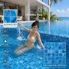Mosaico de cristal para piscina B&B azul, amarillo, verde azulejos estanque de peces de aguas termales baño fondo baldosas de suelo