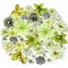 Conjunto de 60 Peças Multicor de Flores Artificiais para Materiais DIY, Acessórios de Flor para Pente de Cabelo Estilo Tradicional, Flores Artificiais para Decoração de Casamento