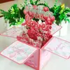 Explosiones transfronterizas Día de San Valentín caja tridimensional escrita a mano (puede agregar iluminación musical) Tallado de papel 3D regalos creativos para vacaciones