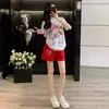 Camiseta blanca de manga corta para mujer, nuevo estilo de verano, talla grande, para damas de talla grande, rejuvenecedora, moderna, de corte holgado, algodón puro, hombro normal, top de manga corta