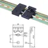 Hebilla de Riel Guía Industrial DIN35mm HS-A35 Soporte de Montaje Fijo Aleación de Aluminio Hebilla Blanca Negra