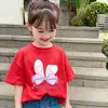 2026 Novo Estilo Bonito Top de Algodão Puro Camiseta Básica Cartoon Super Estilosa Camiseta de Manga Curta para Meninas Roupa de Verão Infantil