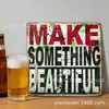 Letrero cuadrado de hierro colgante con eslogan retro personalizado, pintura de placa de hojalata para pared de bar, decoración de lámina metálica para Man Cave