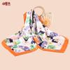 Nueva Elegante Elegante Flor Estampado Bolsa de Lazo Lazo Cinta para el Cabello Elegante 70 Bufanda de Seda Bufanda Profesional Bufanda Cuadrada de Seda Imitación