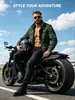 Chaqueta de Trabajo Estilo Motociclista Americano Cuello Alto Multibolsillos Acolchada de Algodón para Hombre Primavera Tendencia Marca Holgada Lavada Chaqueta de Béisbol para Pareja