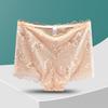 Três coelhos Americano-estilo cintura underwear das mulheres sexy rendas da menina virilha de algodão sem costura respirável boxer shorts borboleta padrão