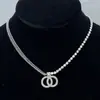 Collar Estilo Chanel, Nuevo Diseño de Letra Doble C, Multicapa con Pedrería, Sencillo Collar Nuevo Estilo Chanel para Mujer