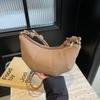 2026 Nova Moda Feminina Tendência Versátil Texturizada Bolsa Dumpling com Toque de Luxo, Bolsa Croissant Pequena de Ombro/Axila