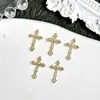 Nuevos Accesorios para Uñas de Aleación Cruz Oscura Pendientes Retro Europeos y Americanos Estilo Punk Gótico Diamantes para Uñas