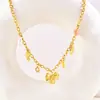 Collar con colgante de lazo tridimensional retro transfronterizo, flores de diamante amor, elementos de primavera y verano, cadena para la clavícula, joyería de acero inoxidable