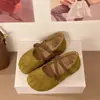 Versátiles Mary Janes de punta cuadrada de corte bajo en ante 2026 nuevos para primavera/otoño, slip-on para mujer, zapatos de madre, de tela de ballet a la moda