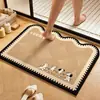 Alfombrilla de Baño de Piso de Dibujos Animados de Gama Alta Diatomeas Barro Absorbente de Agua Lavabo Puerta de Inodoro Antideslizante Resistente a la Suciedad Felpudo