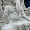 Escultura de Estatua de Buda de Mármol Finamente Tallada Figura Religiosa Estatua Pieza Decorativa Grande