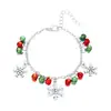 Joyería Transfronteriza Europea y Americana Set de Collar y Pulsera de Campana de Navidad Regalo Festivo Pulsera de Copo de Nieve Joyería de Mano Versátil