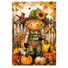 Bandeira de Jardim de Halloween Transfronteiriça com Estampa de Fantasma e Abóbora Festiva, Bandeira de Decoração de Quintal Impressa em Ambos os Lados, Personalizável